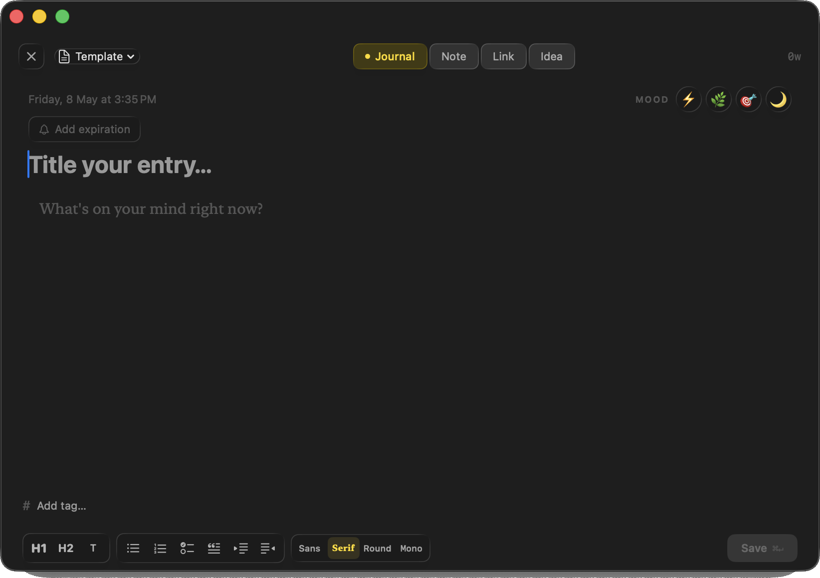 Chronicle compose view